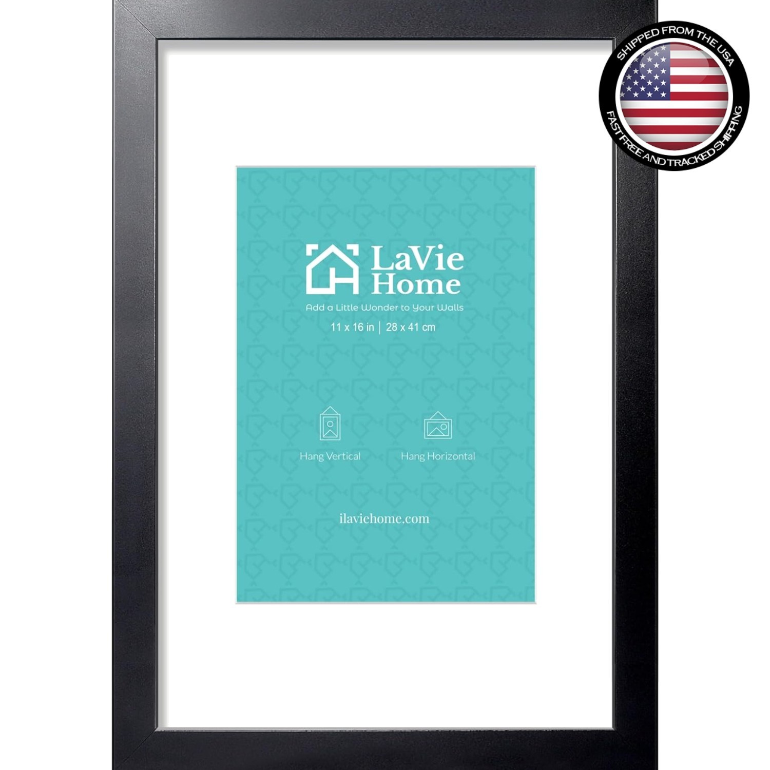 11×16 Black Gallery Frame – Perfect for Vertical or Horizontal Display