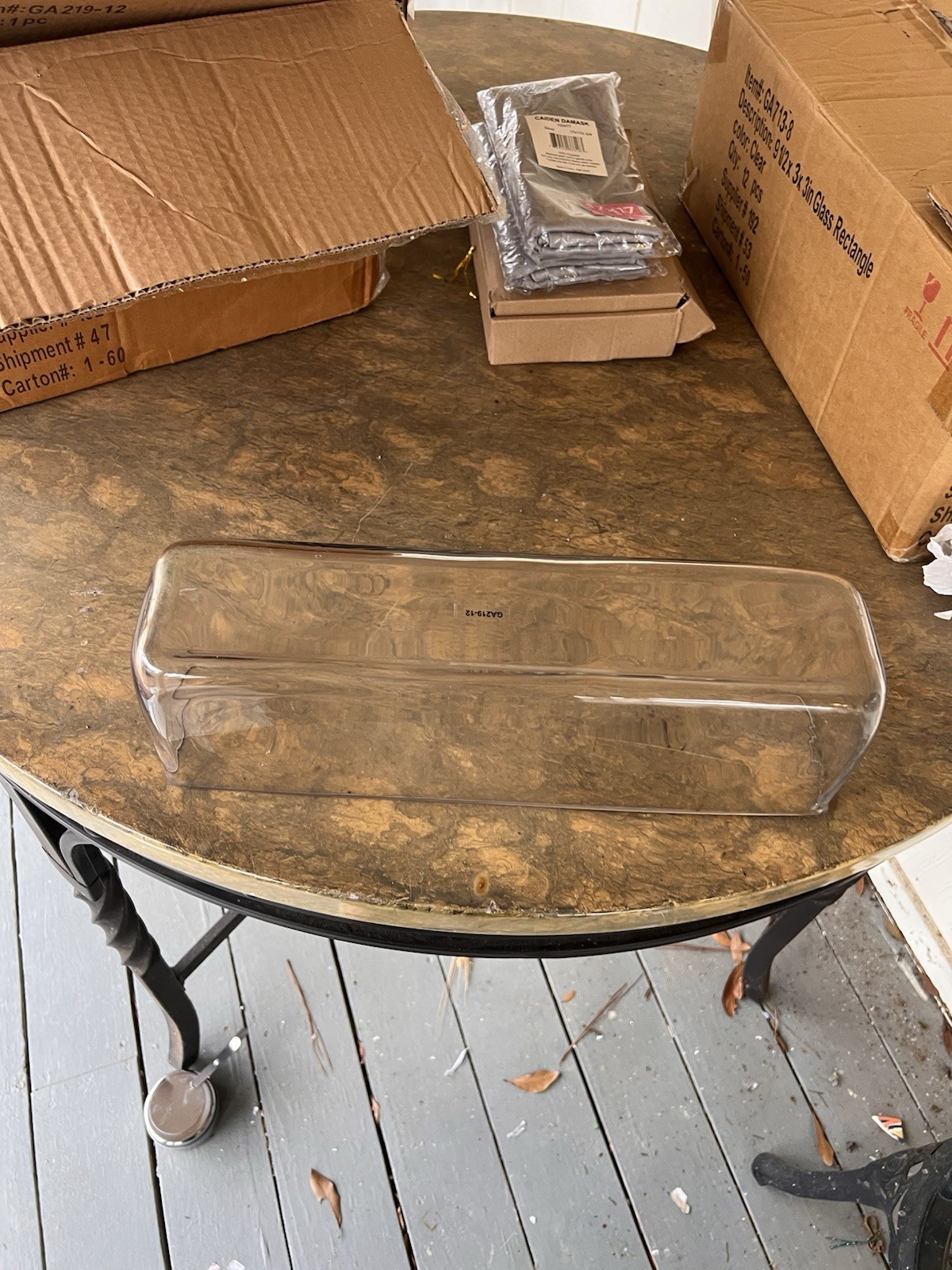 Rectangle Clear Glass Vase Centerpiece 15.75”