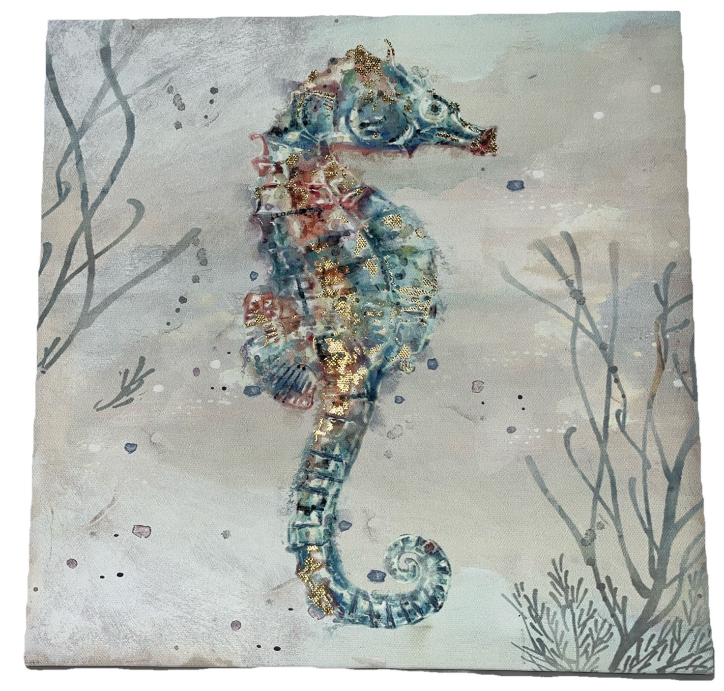 Seahorse Wall Canvas Art Bathroom Bedroom Living Room Or Any Room Nautical Ocean