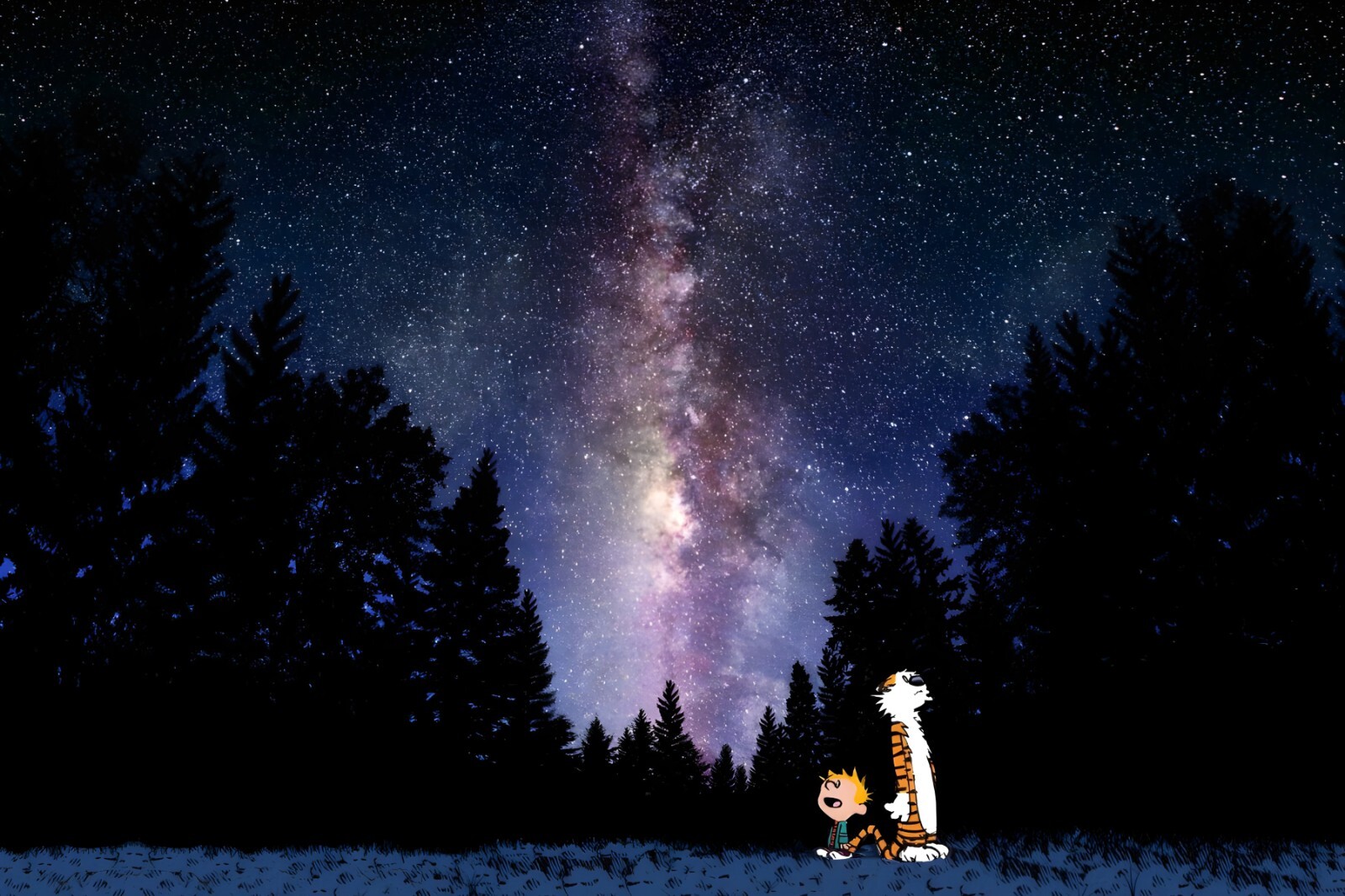 Calvin And Hobbes Framed Canvas Wall Art Print – Kids Cartoon Bill Watterson