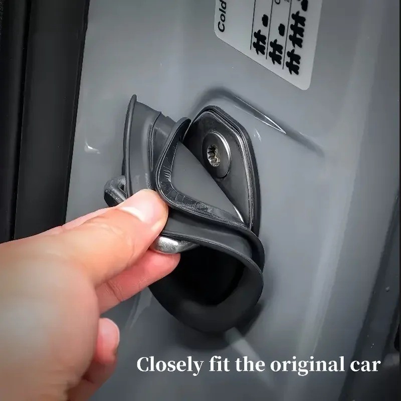 4PCS Car Door Strike Protector – Silicone Silent Latch Guard & Rust Stopper