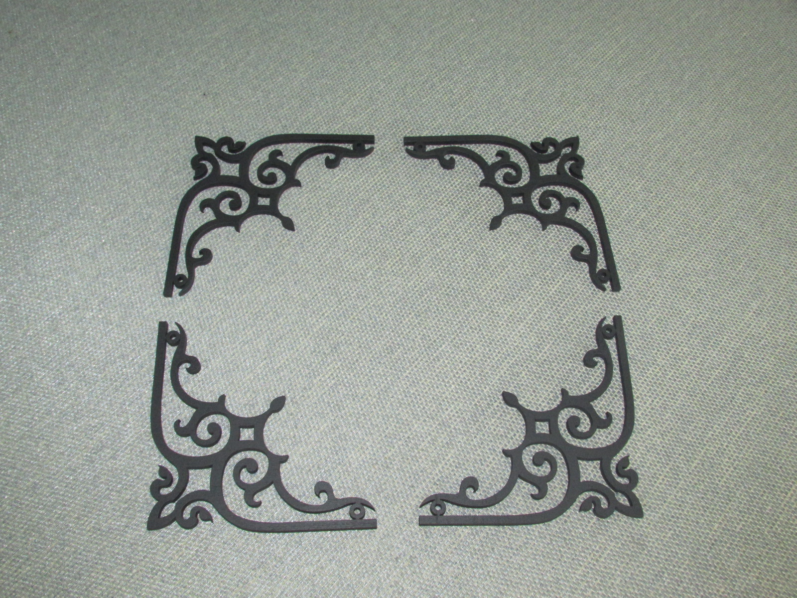 Decorative Fancy Laser Cut Wood Corners Scrolls set of 4 Decor Wall Art
