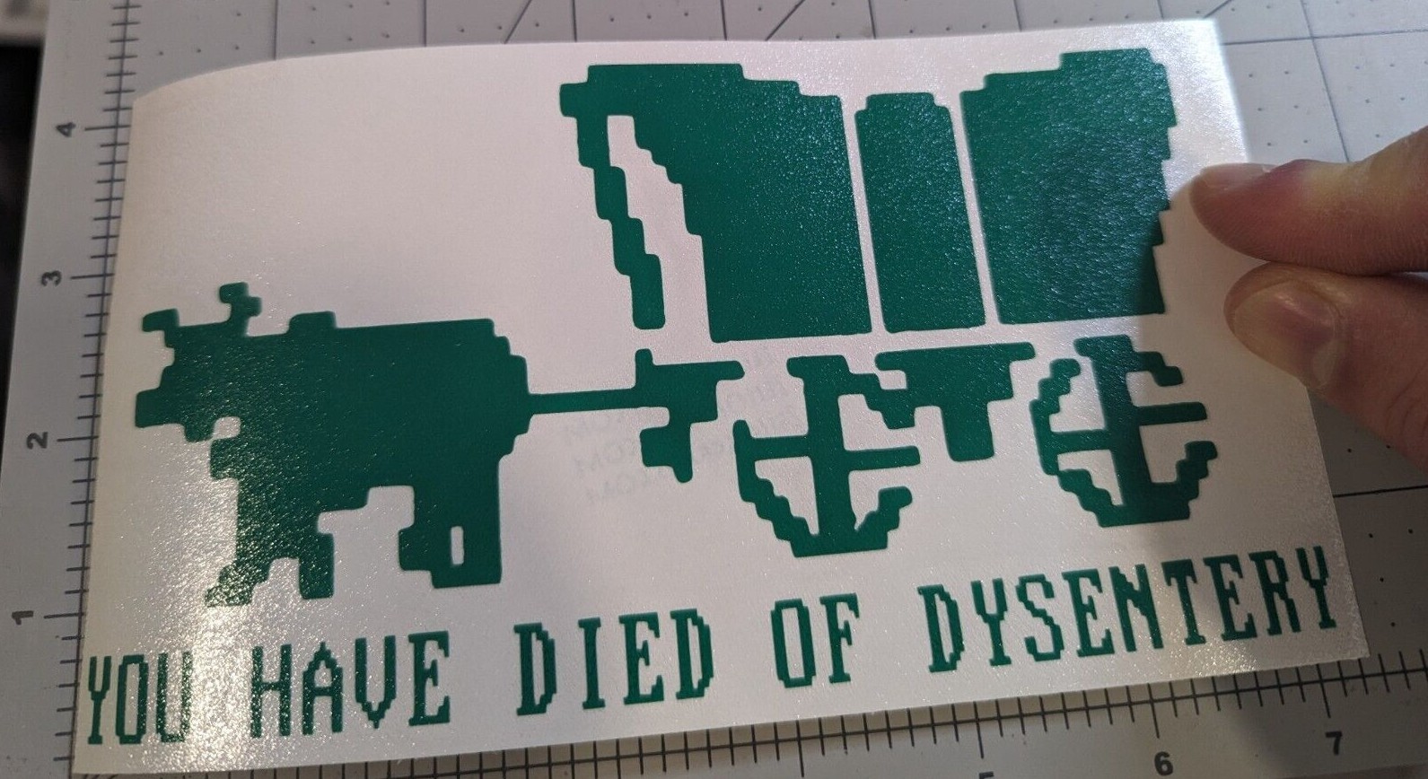 &lsquo;You have died of dysentery&rsquo; Oregon trail video game decal you choose color