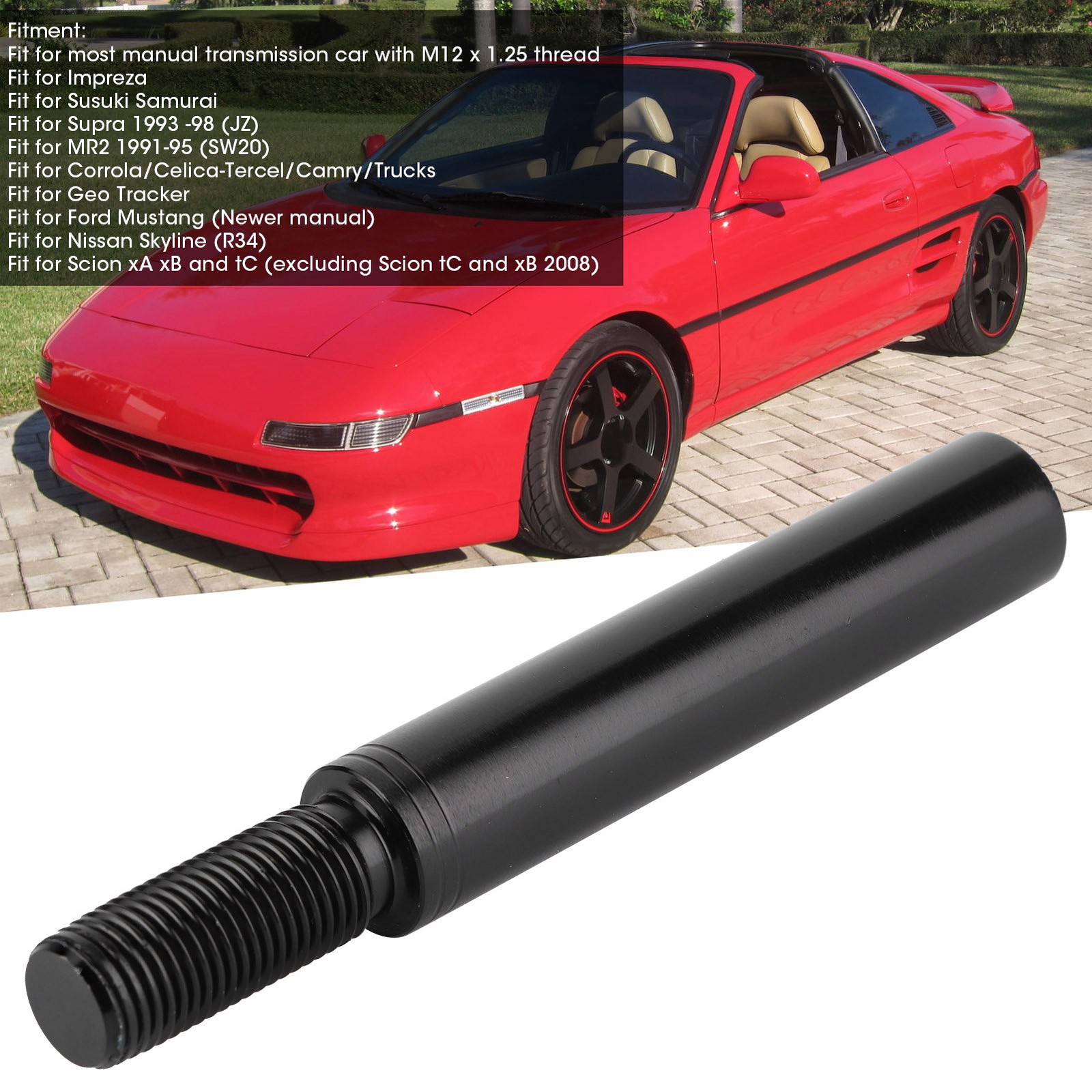 3in Shift Knob Extender Black Aluminum Gear Shifter Extension For Must NZJH