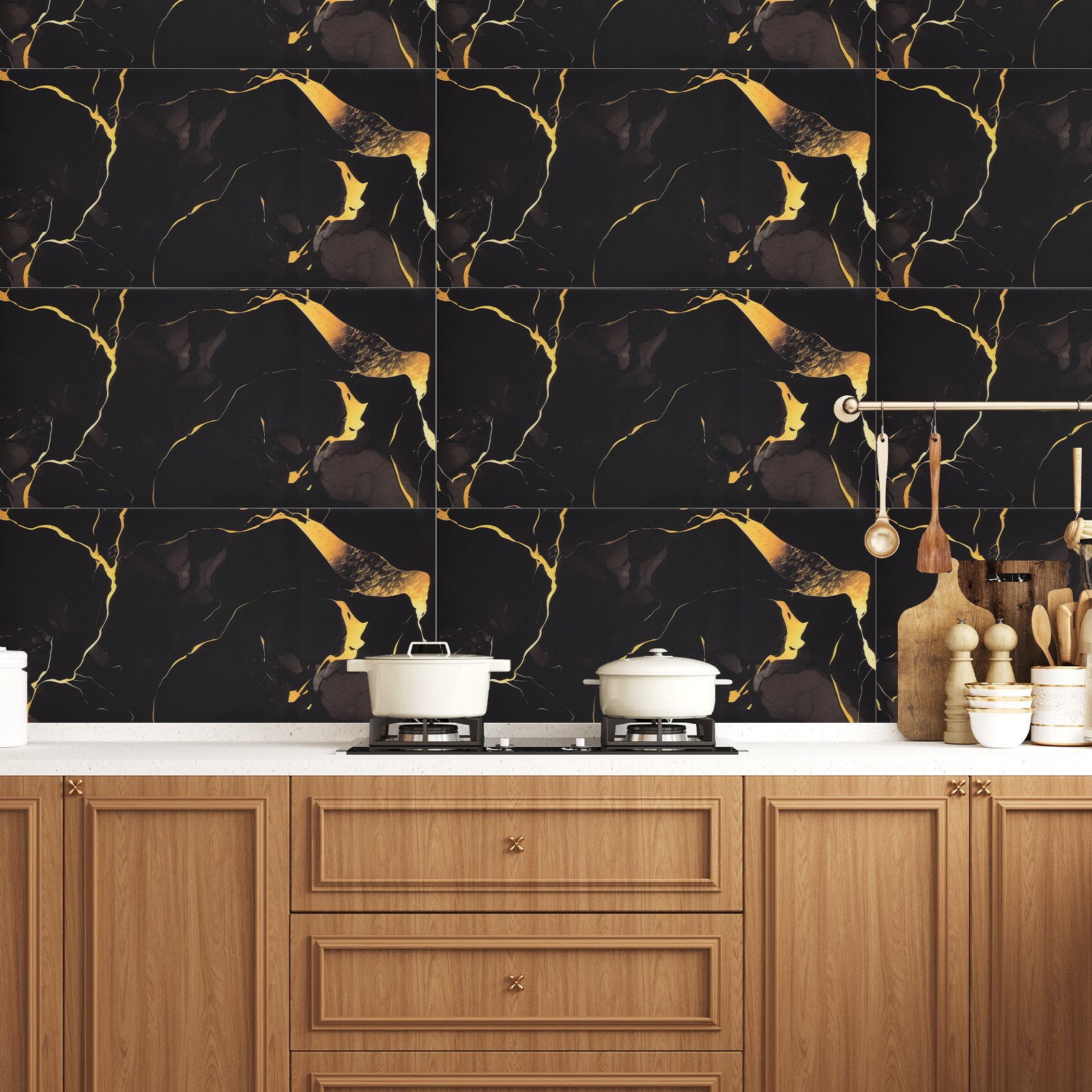 40PCS Marble Peel and Stick Wall Panels Waterproof Self Adhesive for Home Decor
