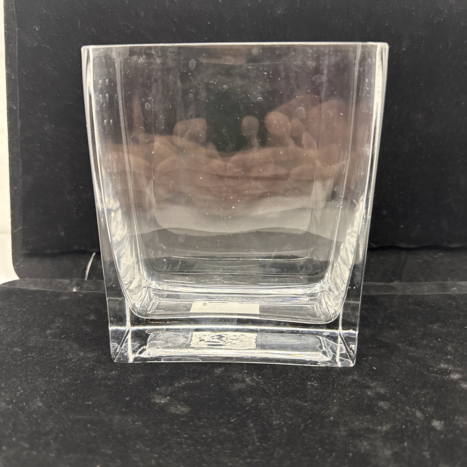 Vase Rectangular Glass 5 3/4 tall 4 3/4 wide 2 1/2 deep Elegant Expressions
