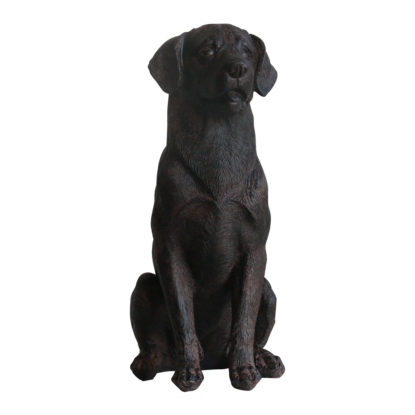 Black Lab Statue 11.5&Prime; Resin Sitting Dog Figurine Home Decor – Modern Puppy