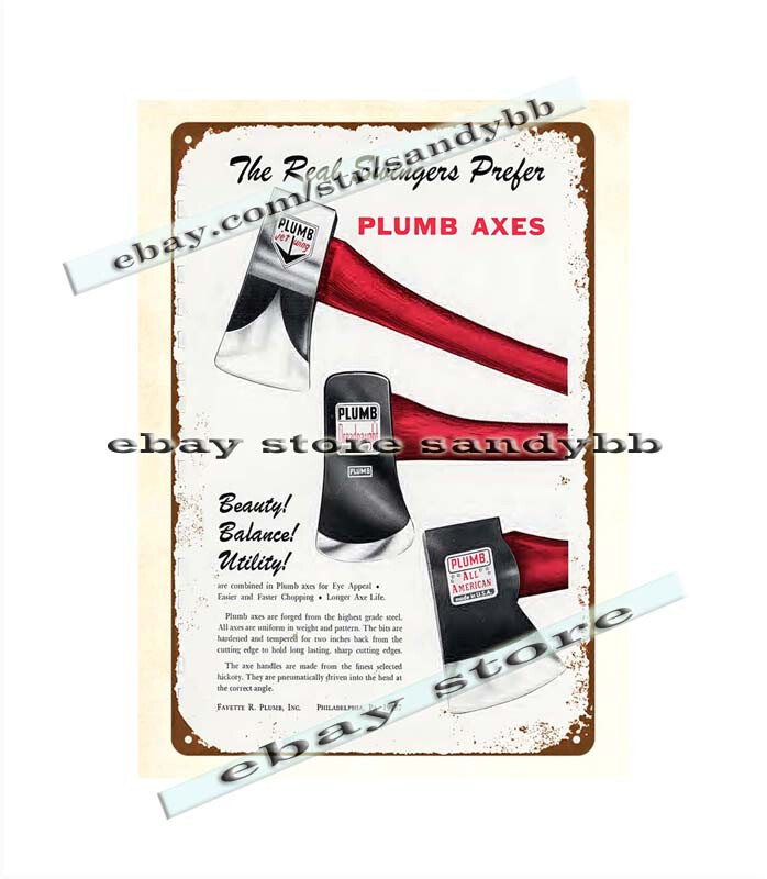 1970s Tools Hammers Hatchets Axes Sledges Files metal tin sign