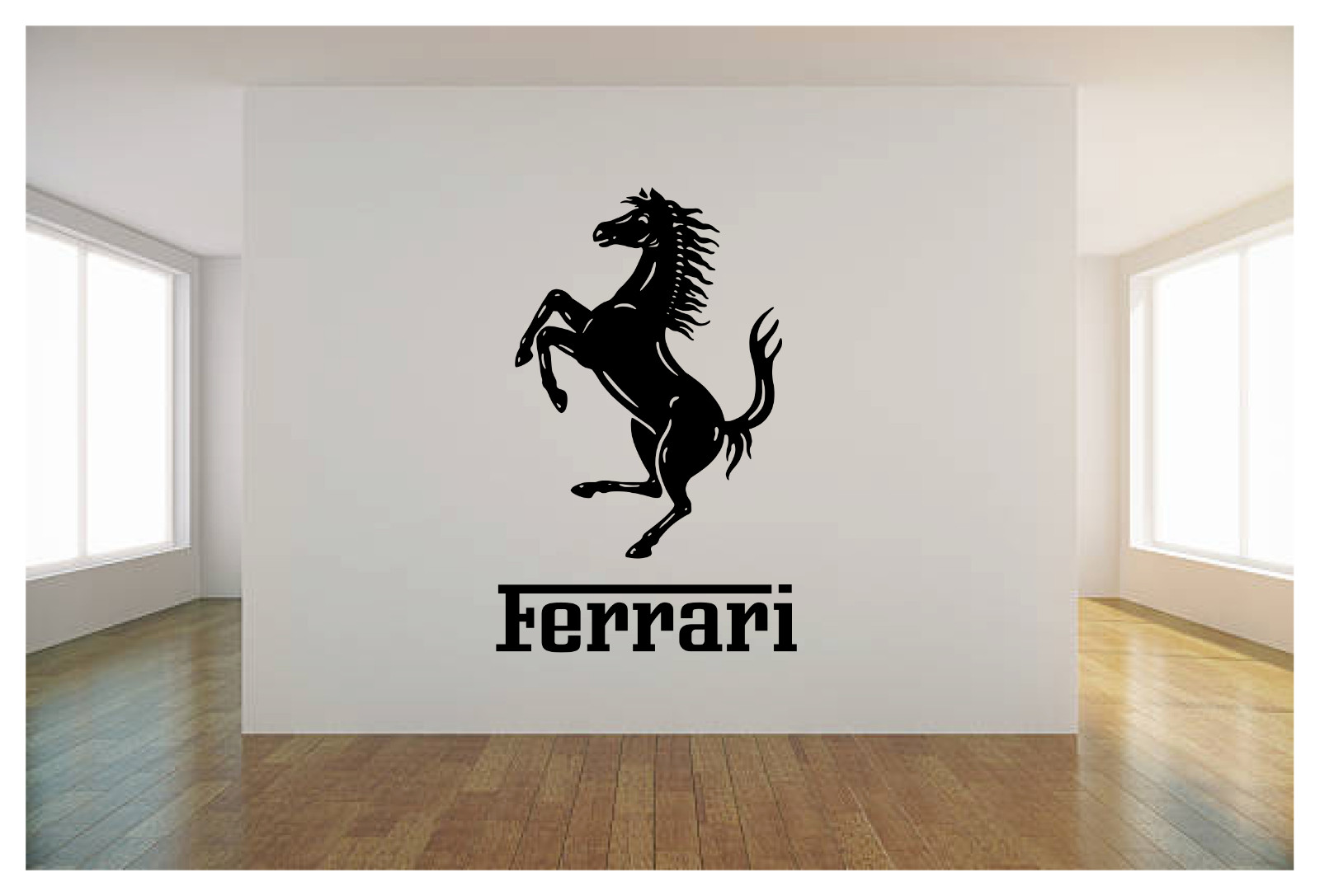 FERRARI LOGO SYMBOL Wall Decal Mural Art Sticker 22&Prime;X34&Prime; GARAGE SHOP BEDROOM
