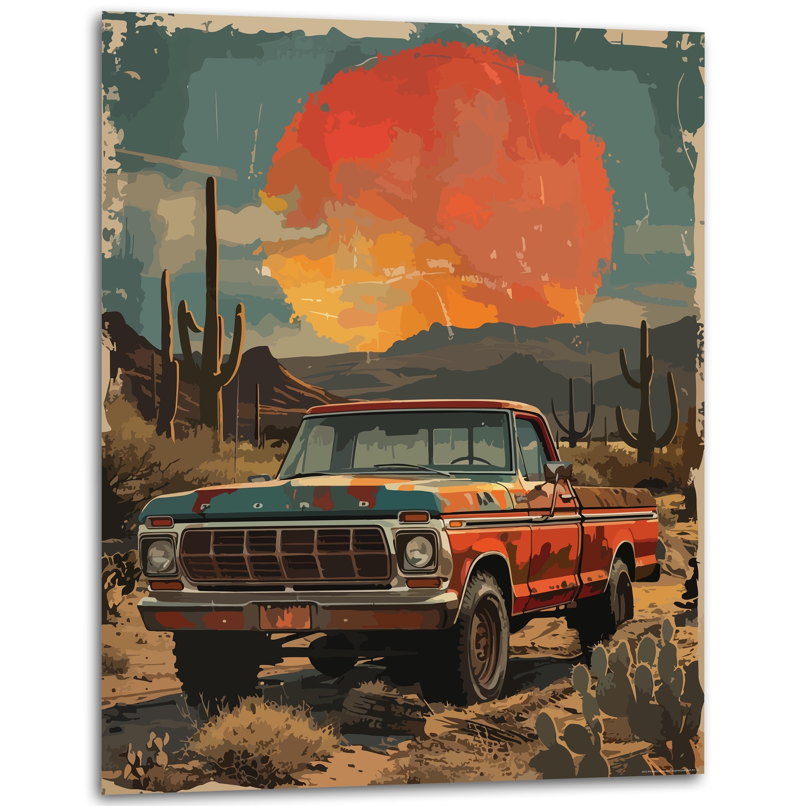 Vintage Truck Wall Decor Country Art Prints 1950s Pickup 11×14 Inches Unframed