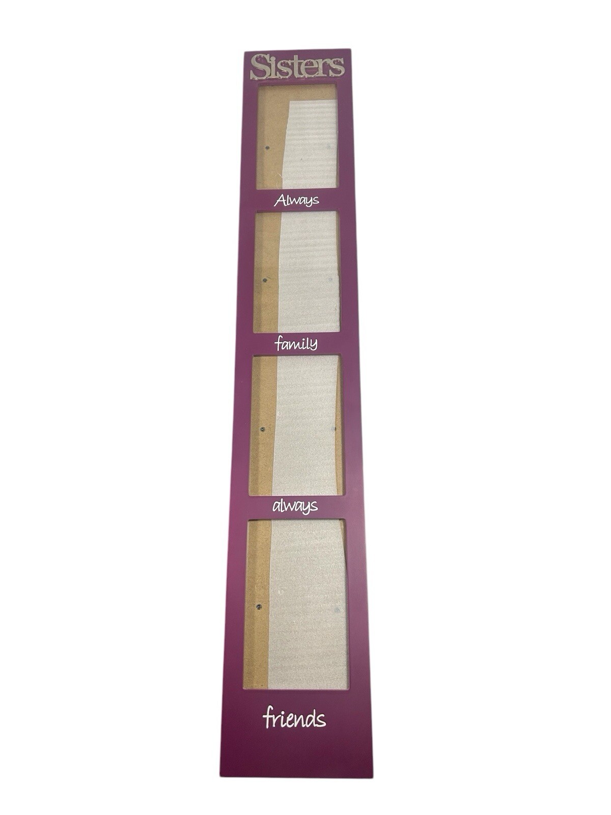 Purple Sisters Picture Frame 4 Spots For 4×6 Pictures (PreOwned) L29”x W5”
