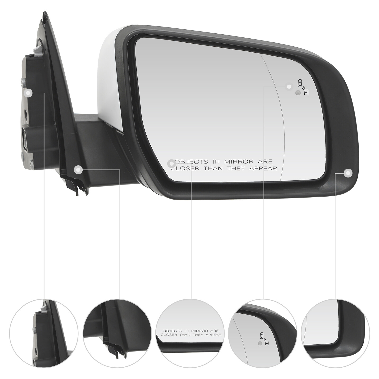 3.31lbs For 2019-2023 Ford Ranger (submodel: Lariat, Xlt) Left Rearview Mirror