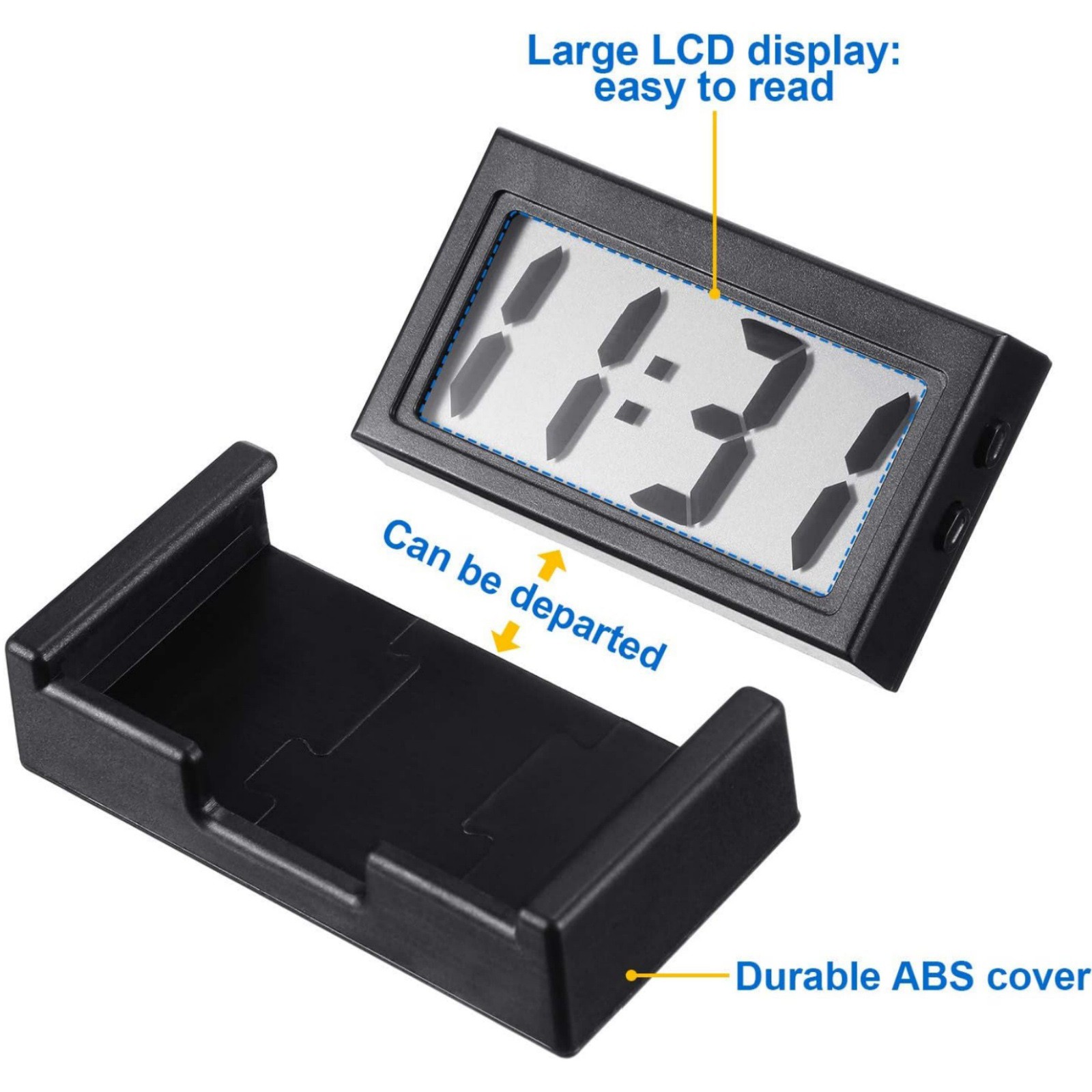 3PCS Small Digital Clock Mini Adhesive Stick On For Car Home Office Use New Set