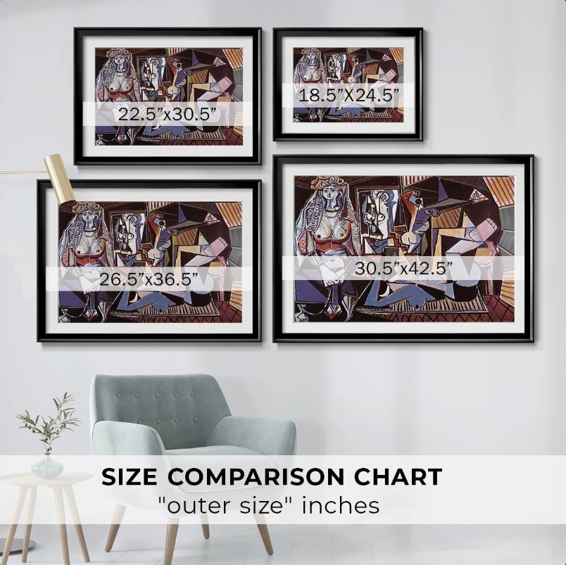 Pablo Picasso – Women of Algiers – Framed Canvas Wall Art Modern Home Decor