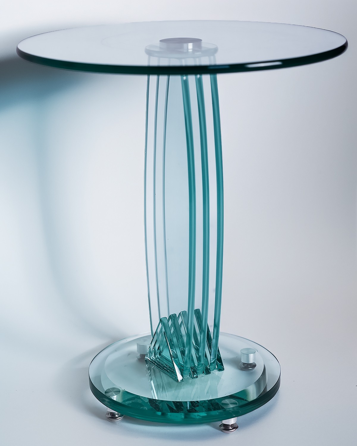 TransDeco Glass Pedestal Stand 22&Prime; Modern Display Plant Flower End Table
