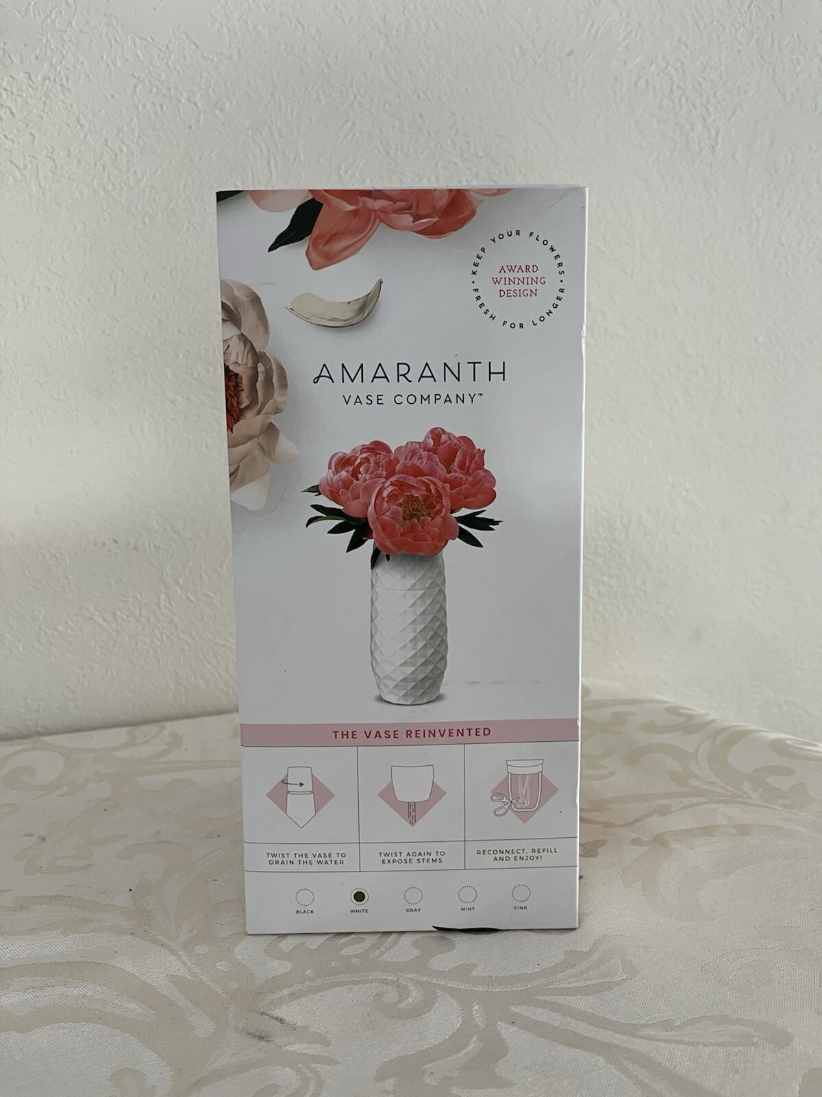 Amaranth Vase – Unique Design – Easy Water Draining and Stem Access 10&Prime;
