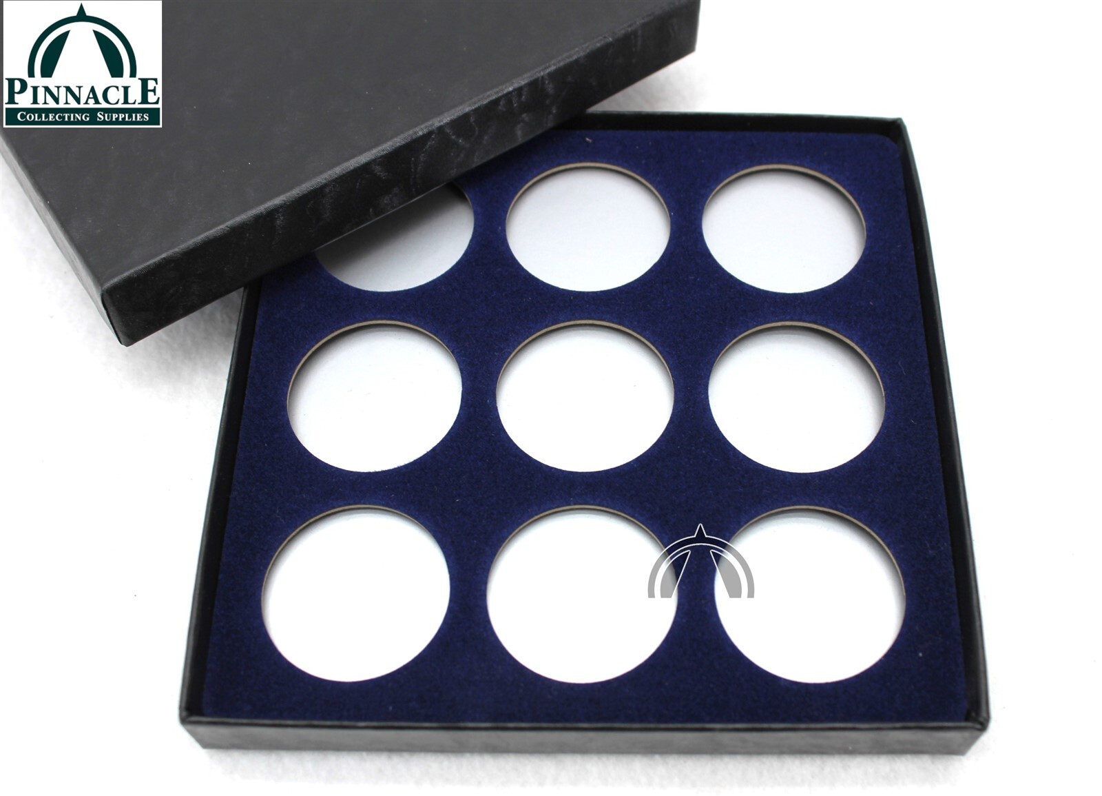 Box for 9 US Half Dollars in Airtite Model T Direct Fit Coin Capsules / Blue