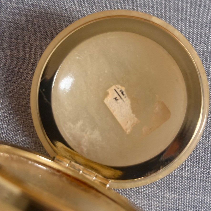 Vintage Italian Alabaster Hinged Trinket Pill Box Hand Carved Made Italy