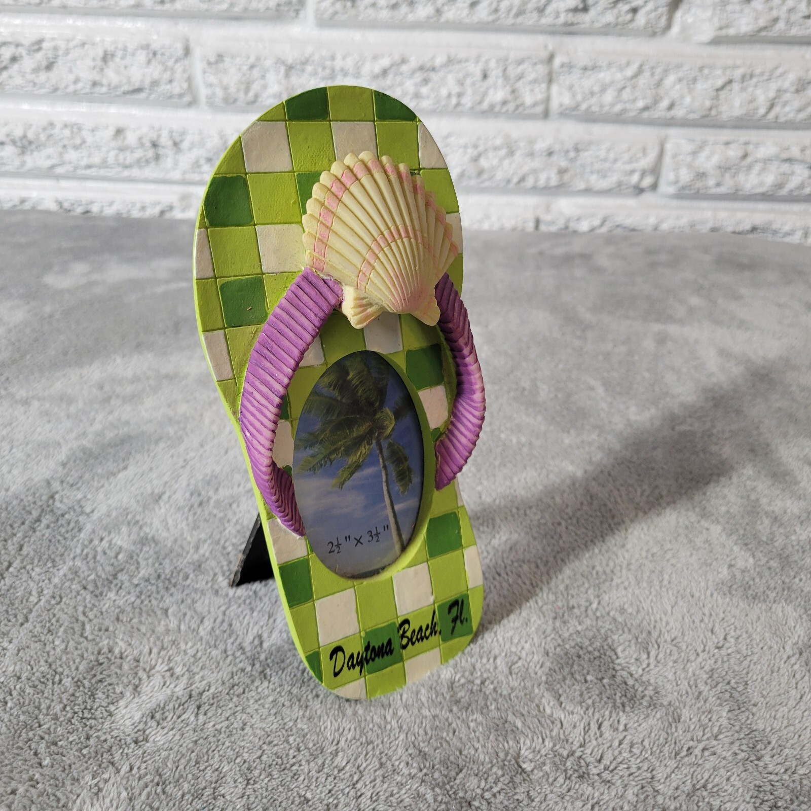 Daytona Beach Florida Flip Flop Photo Frame 2×3 3D Seashell Beach Souvenir