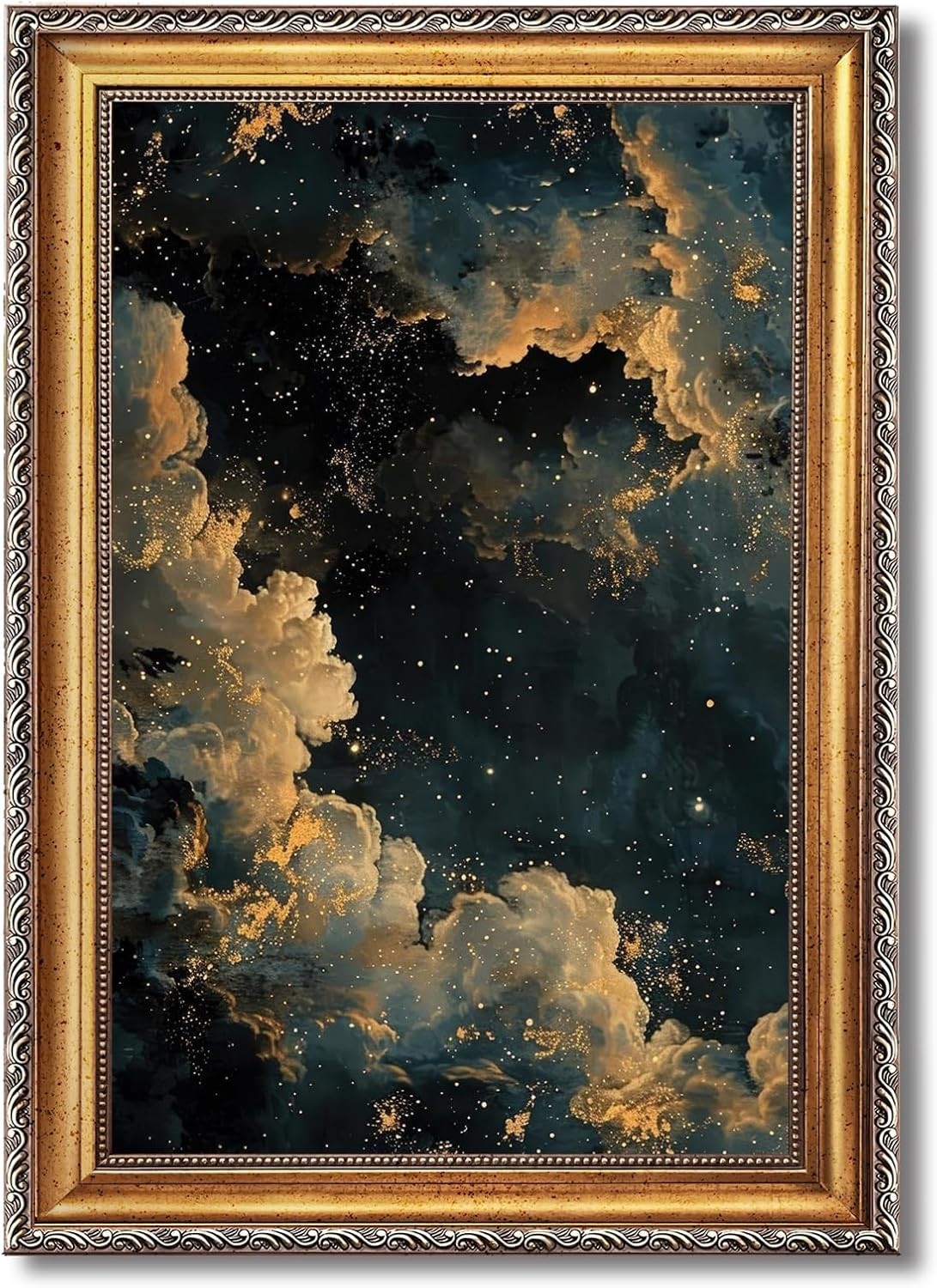 Moody Celestial Wall Art – Gothic Sky Canvas Print for Bedroom & Library