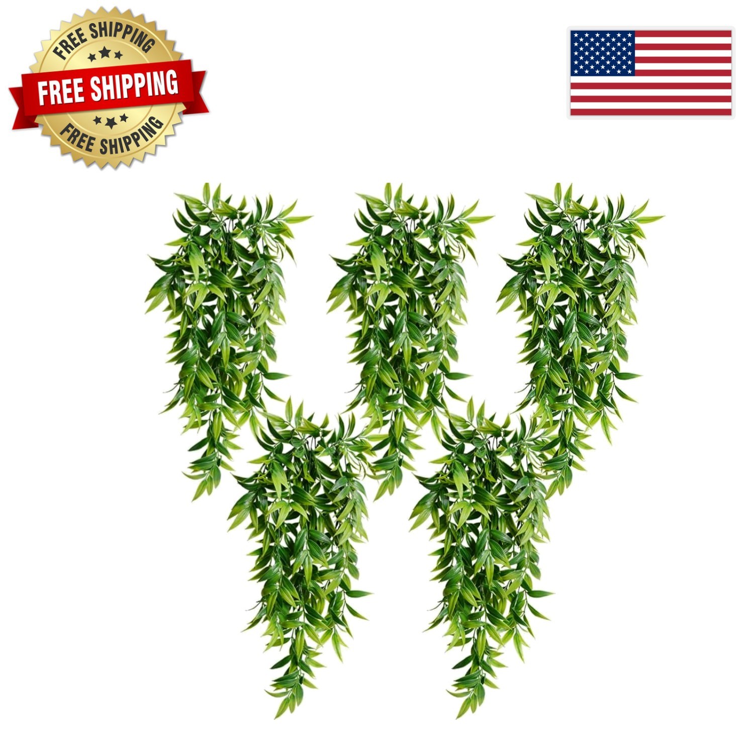Maintenance-Free Fake Bamboo Hanging Plants – Perfect for Patios & Porches