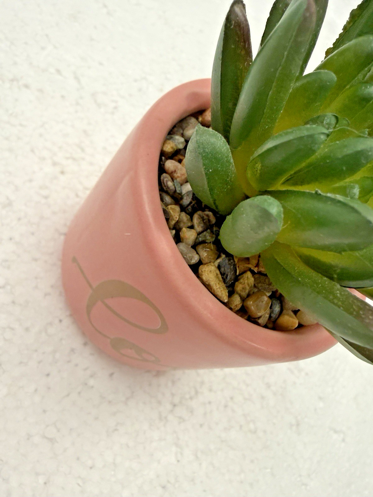 Potted Faux Succulent Pink « Love » 4&Prime; FAST SHIP!