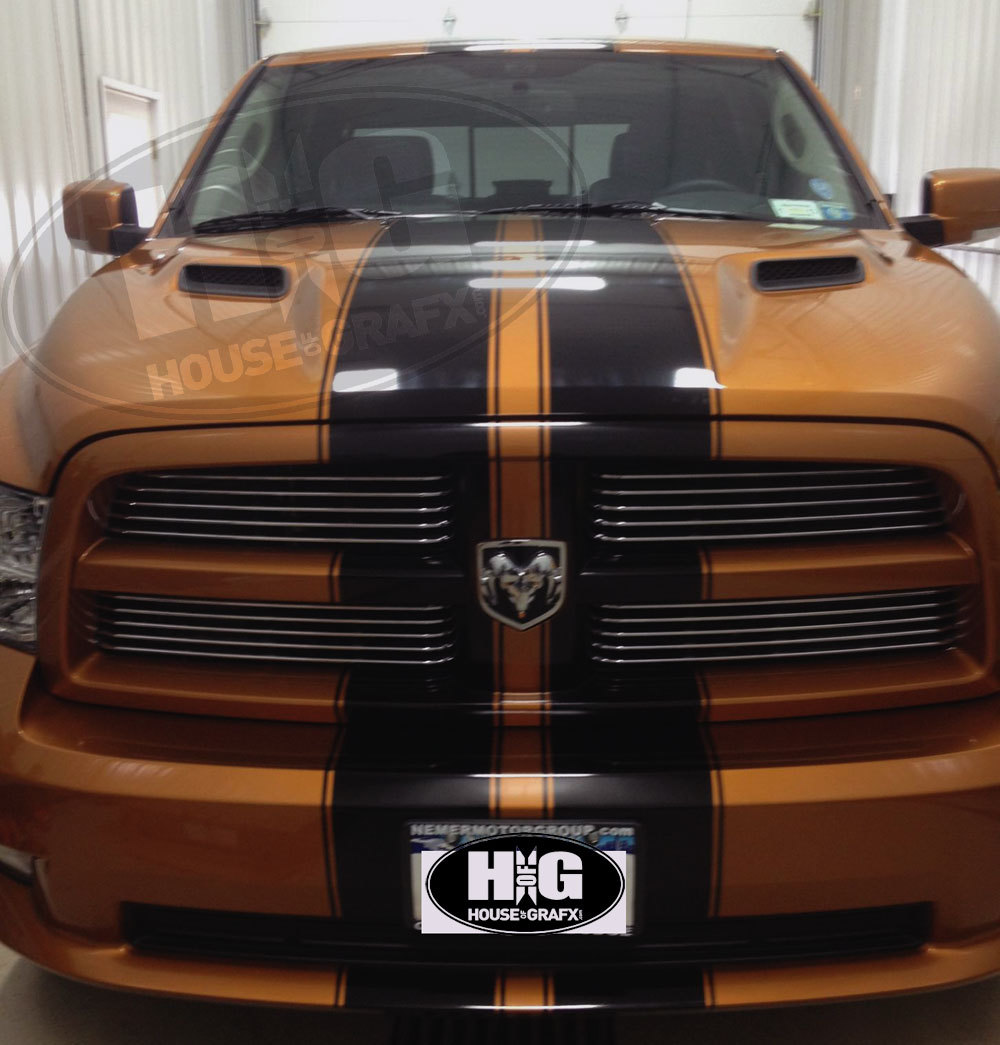 21&Prime; dual Rally Stripes with pin fit any year Dodge Ram Hemi SRT10 Durango Dart