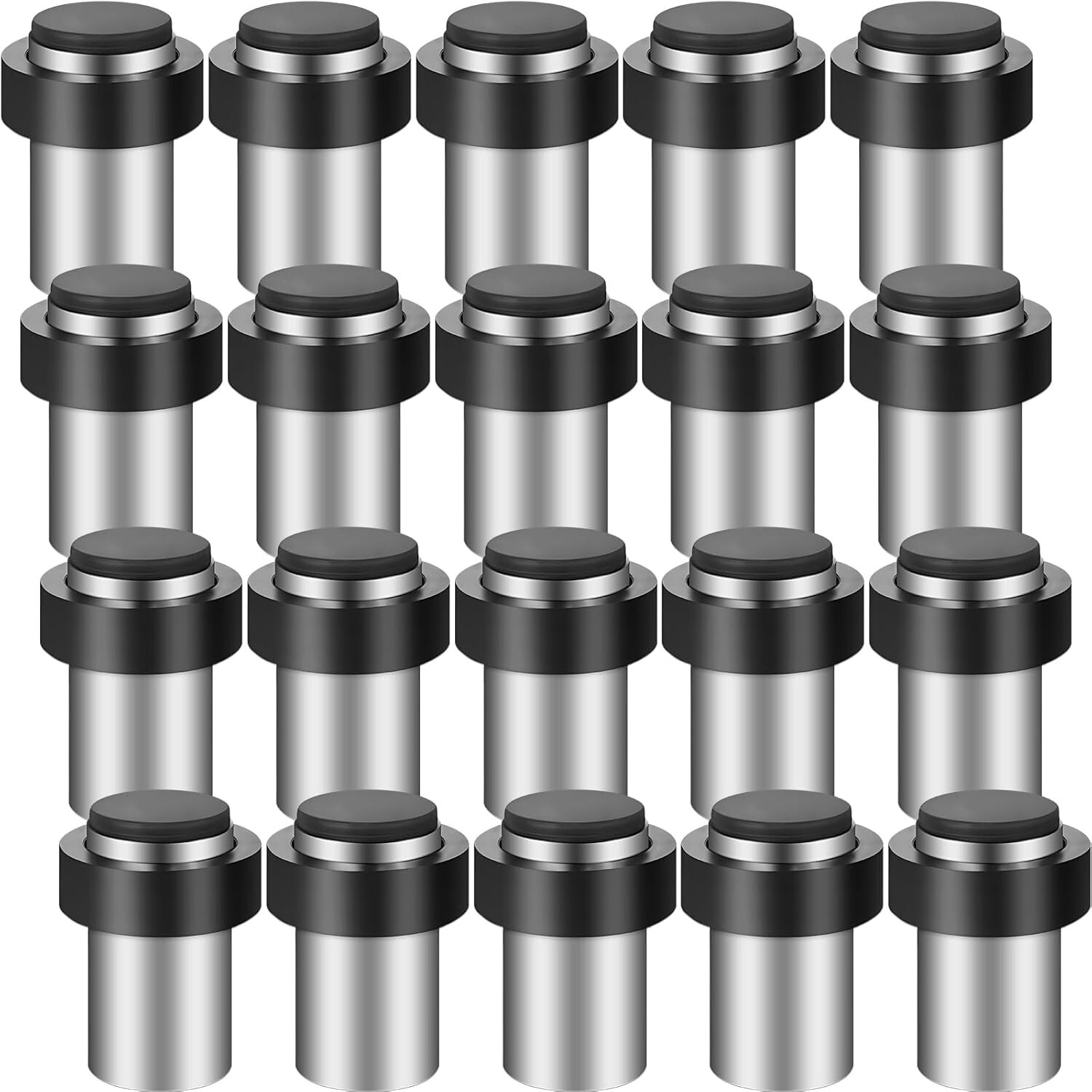 20 Pcs Door Stopper Mounted Floor Stops Stainless Steel Cylindrical Stopper Mode