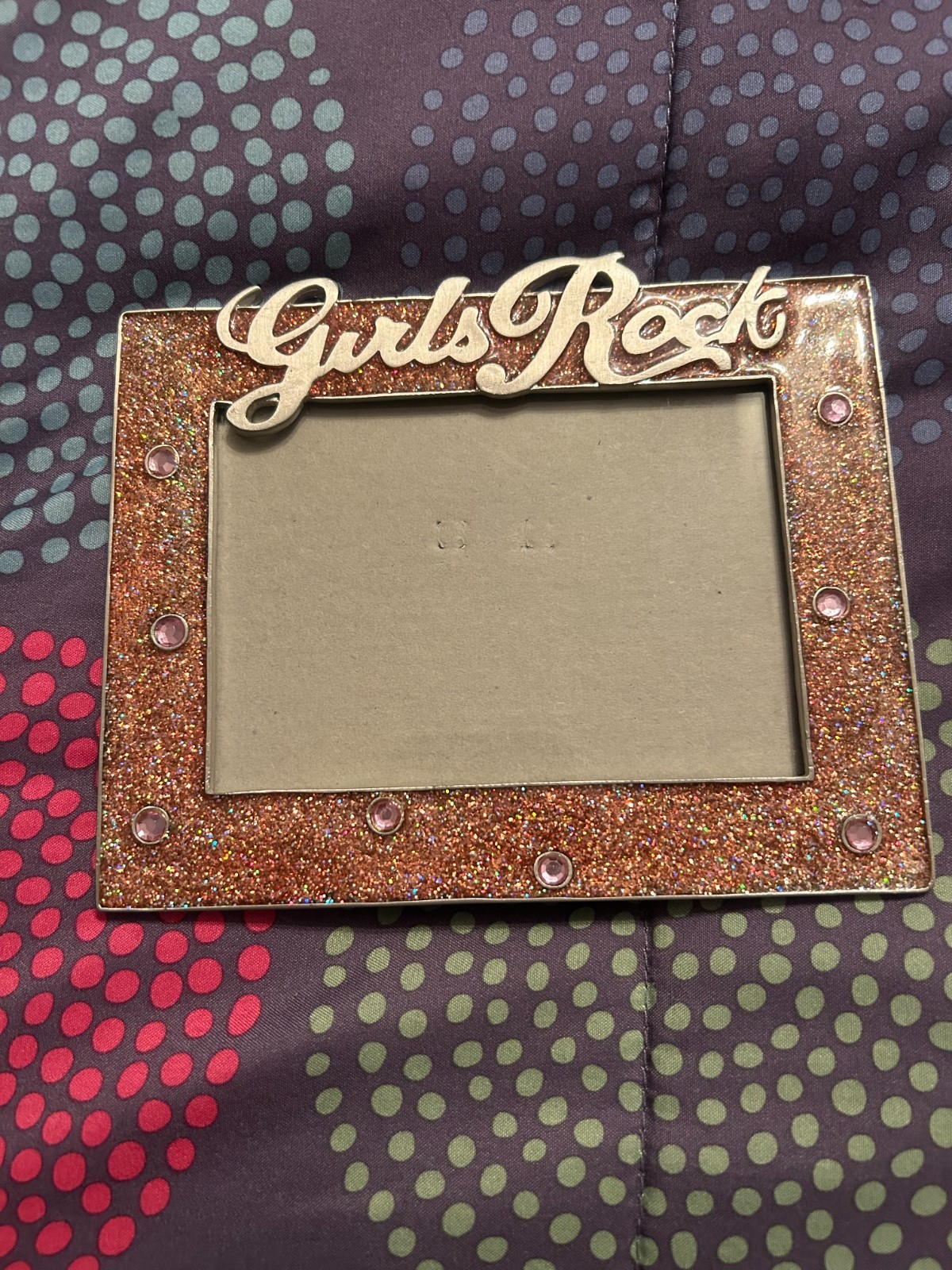 « Girls Rock » Glittery Pink Picture Frame 6 Inches X 5 Inches