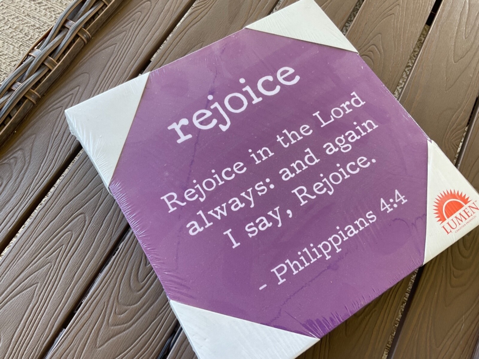 Wall Plaque Decor – REJOICE – Bible Verse