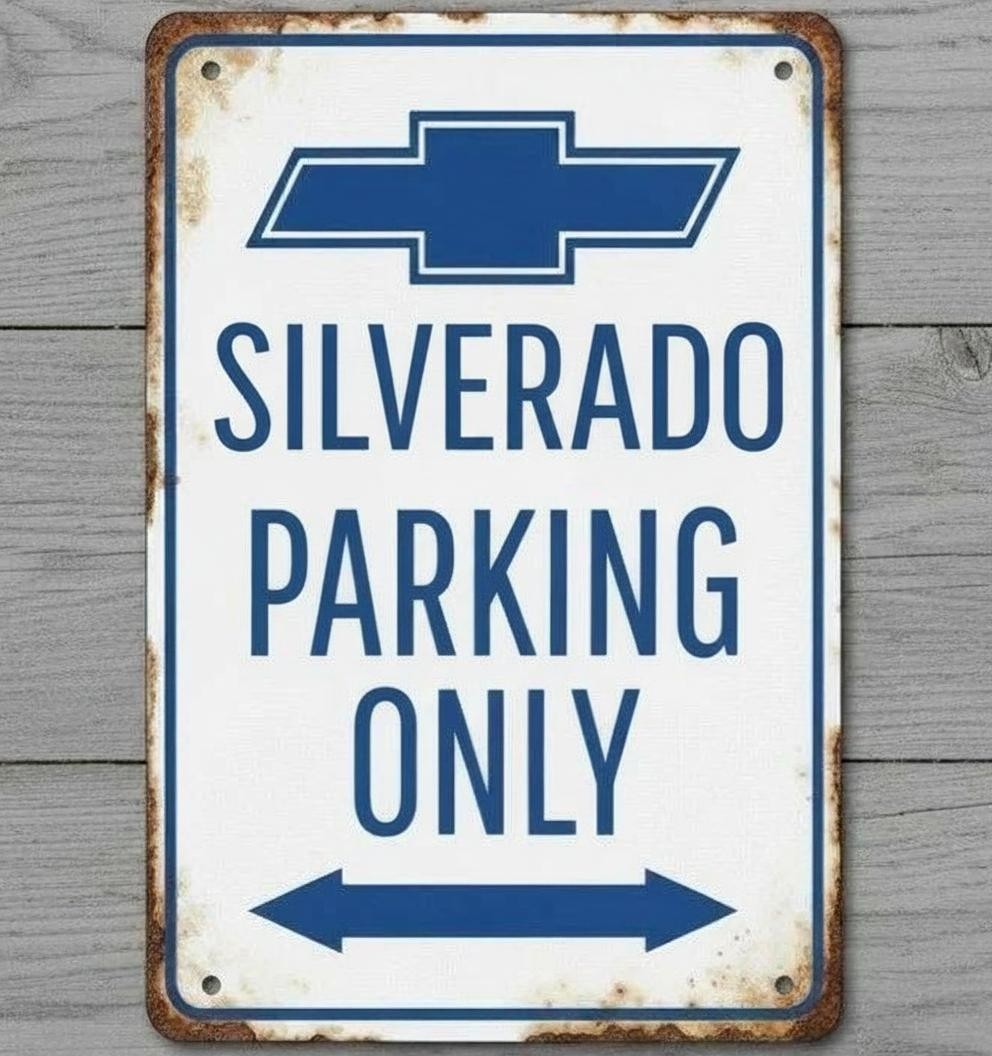 Chevrolet Chevy Silverado Parking Only 8 x 12 Vintage Novelty Metal Sign New!