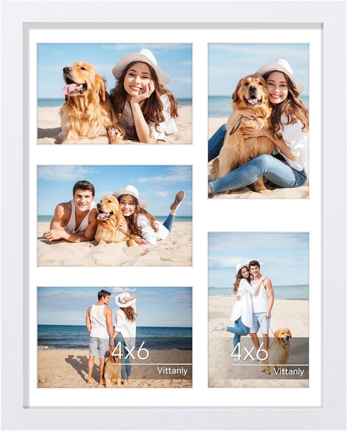 11X14 Collage Picture Frame, Displays 5Pcs 4X6 Pictures with Mat or 1Pcs 11X14 w