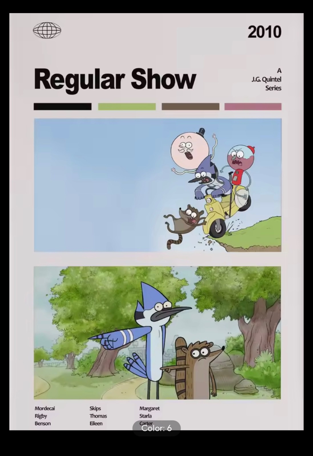 Regular Show Poster Mordecai Rigby Wall Art Cartoon Room Decor Unframed Print