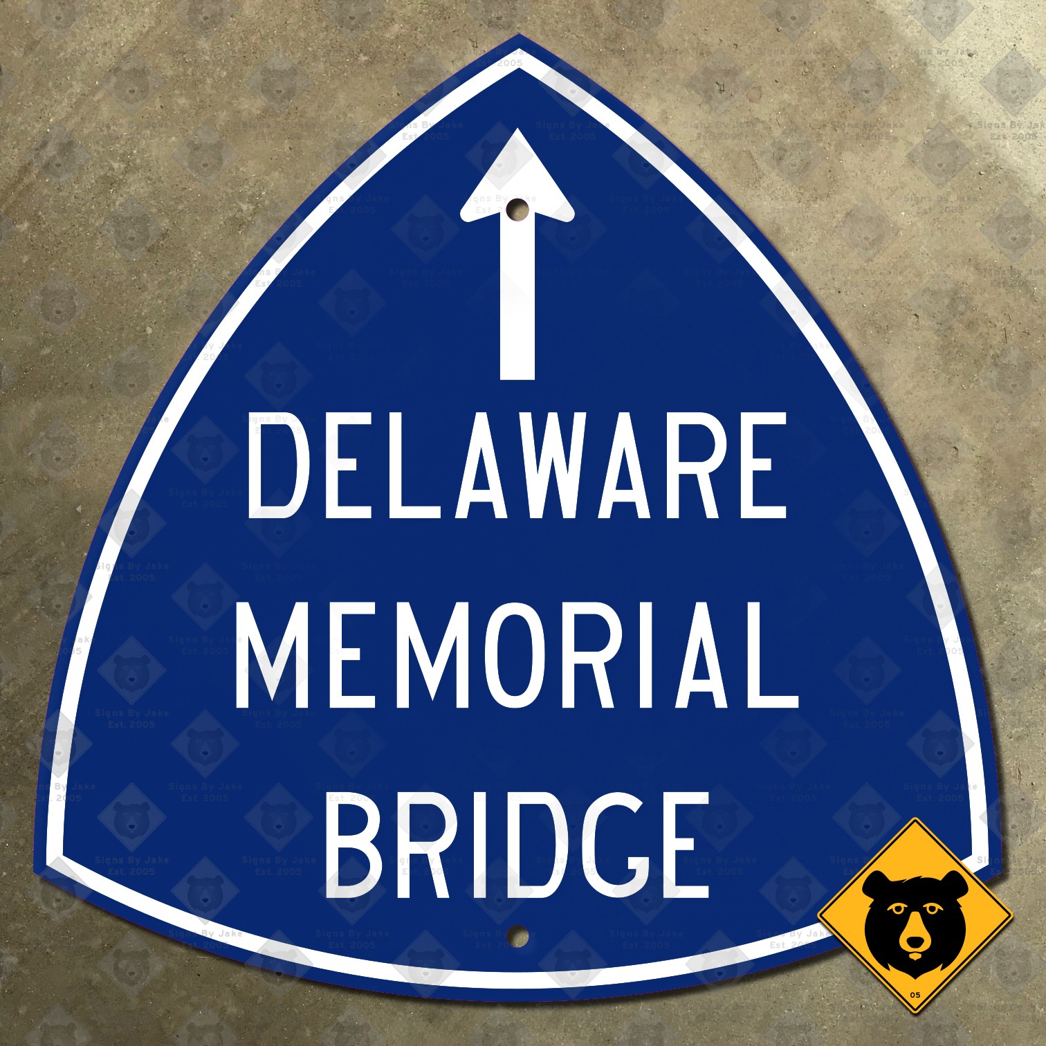 Delaware Memorial Bridge highway road sign Interstate 295 US 40 1951 16×16
