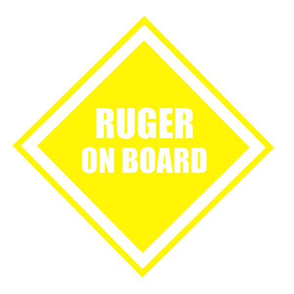 RUGER ON BOARD decal for car, truck