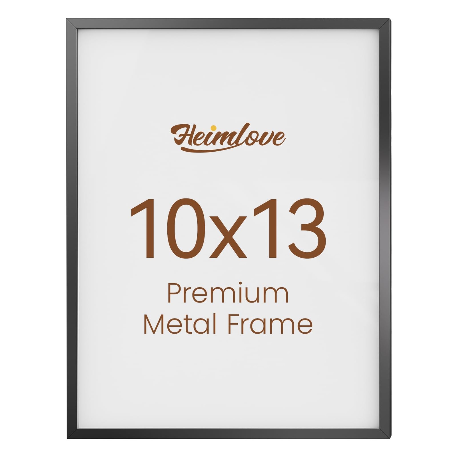 Heimlove 10×13 Metal Picture Frame,Black Aluminum Photo Frames-Real Tempered …