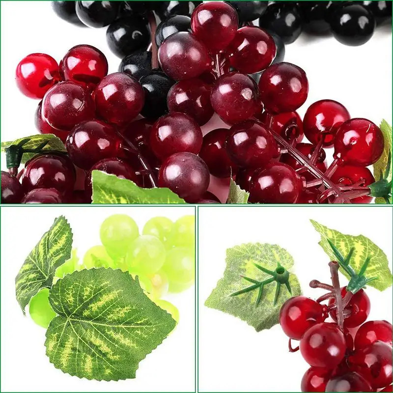 18Pcs Realistic Artificial Grapes Table Decoration of Realistic Fake Grape Natur