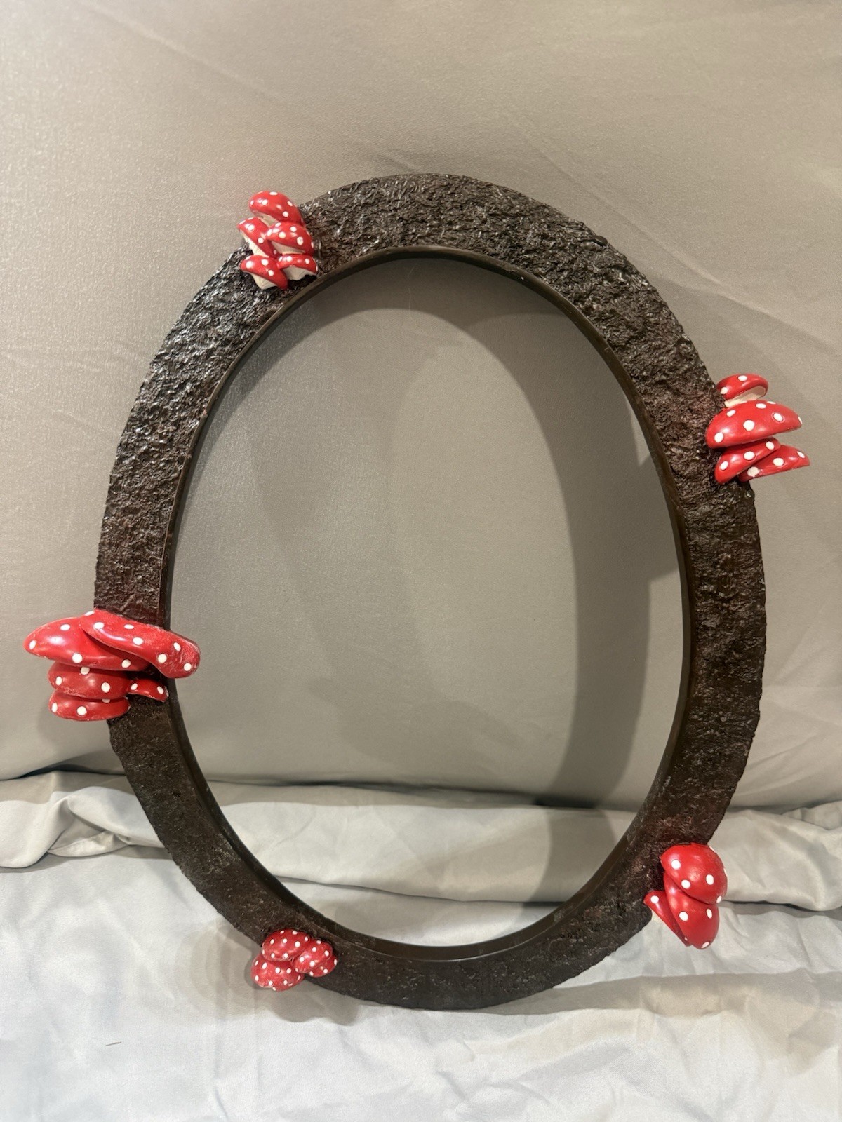 Red Cap Mushroom Frame For Pics Or Oval Hanging Mirror Whimsy Cottage Core