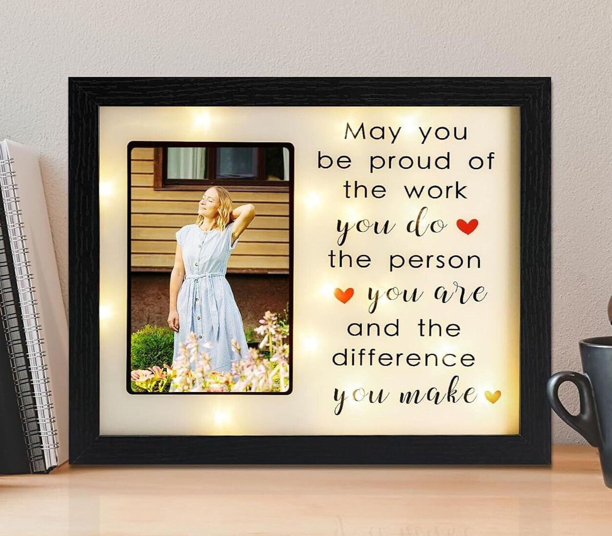 Self Encourage Teacher Coworker Thank You Gift LED Photo Box 4&Prime;x6&Prime; Picture Frame