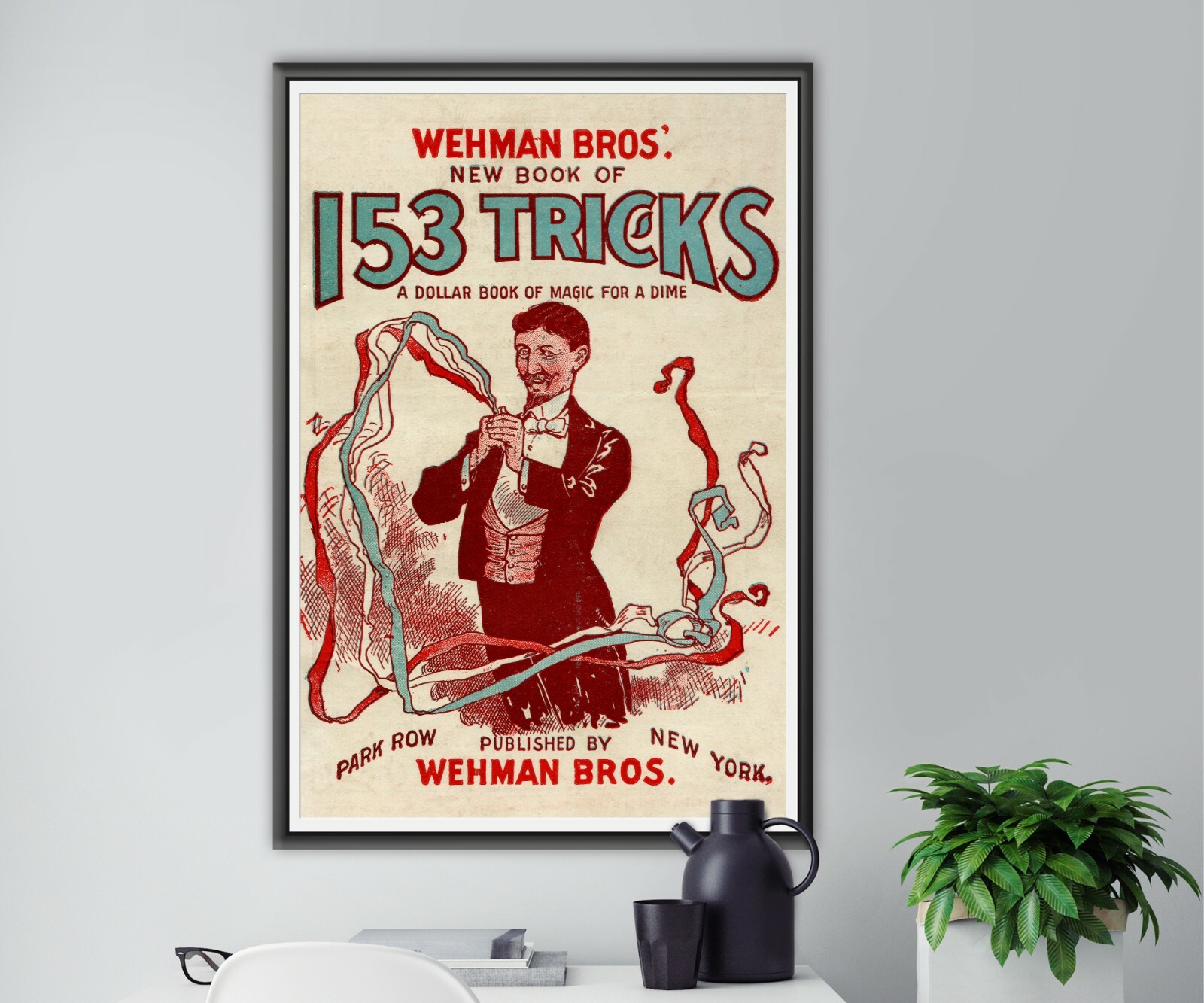 1907 New Book of Tricks Magic POSTER! (up to 24&Prime; x 36&Prime;) – Magician – Vintage