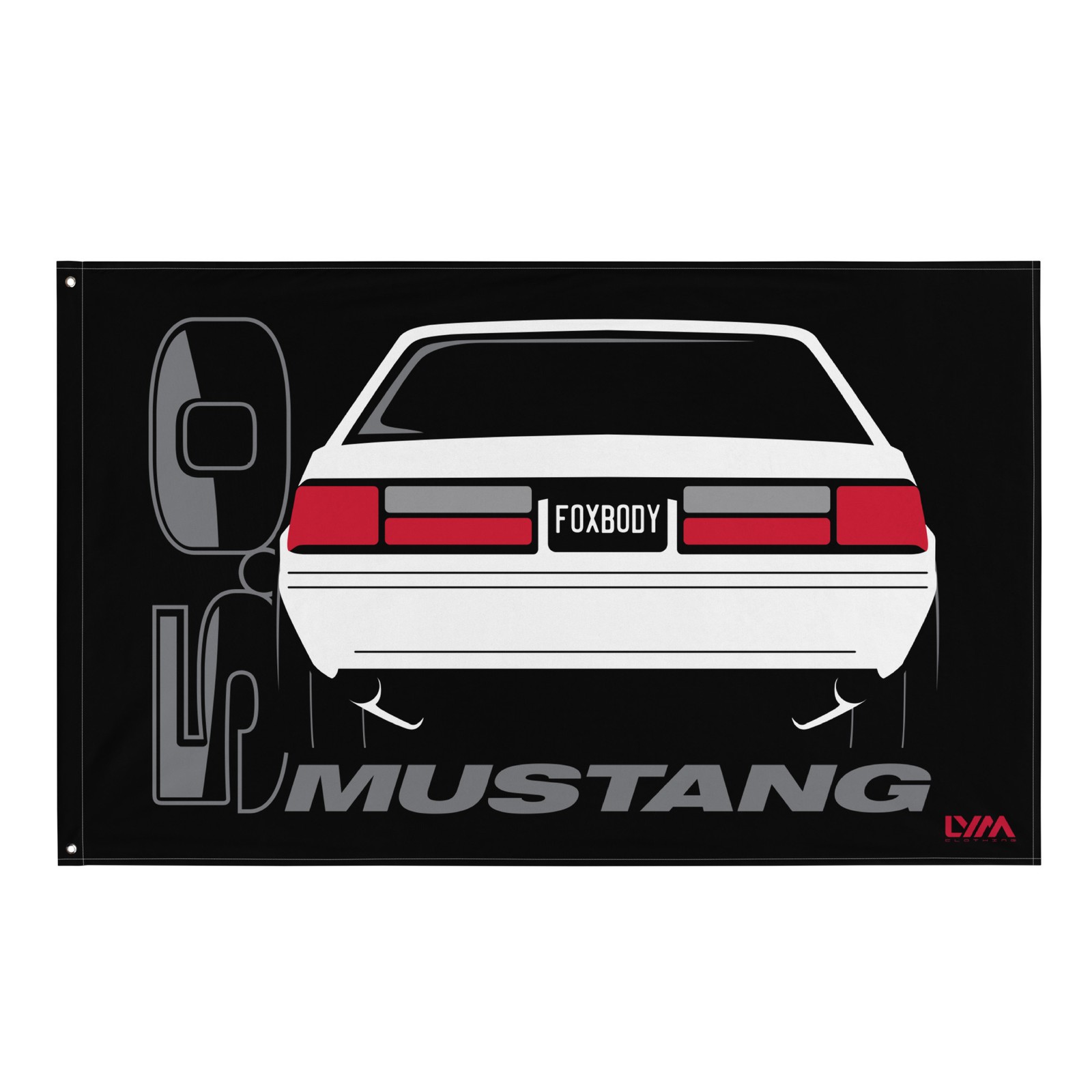 Foxbody Ford Mustang 5.0 Notch rear Flag