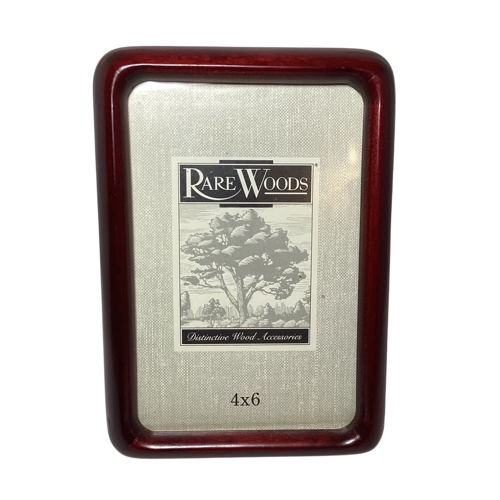 Rare Woods Cherry Finish Rounded Wood Picture Frame 4×6 Tabletop Wall Mount