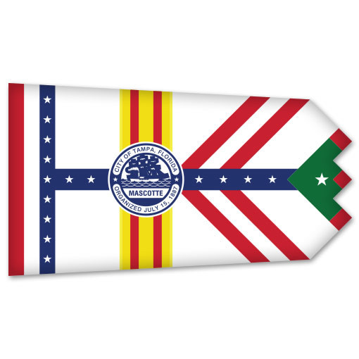 Tampa City Flag car bumper sticker window decal 6&Prime; x 3&Prime;