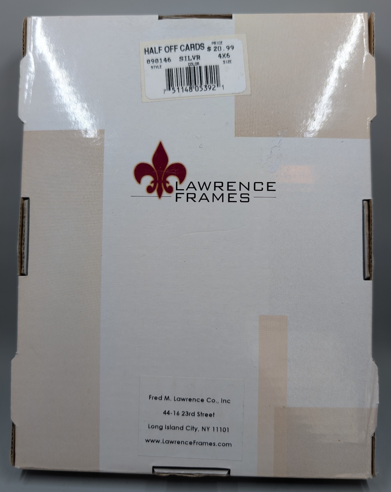 Lawrence Frames 50th Anniversary 4 X 6 Silver trim- Faux Marble -New in box