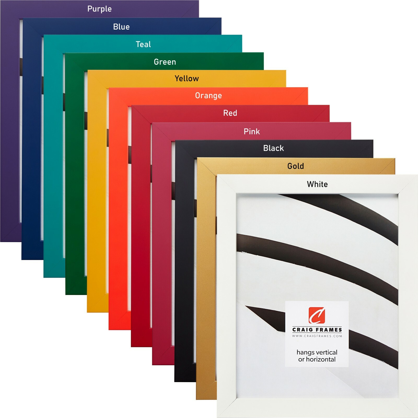 Craig Frames Confetti Primary, .875&Prime; Wide Modern Picture Frame, Various Colors