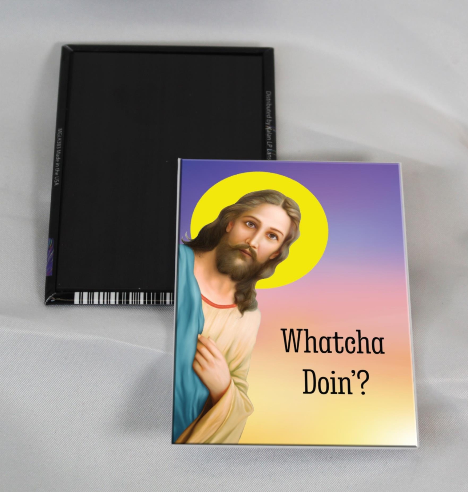 « Whatcha Doin&rsquo;? » Jesus Fridge Magnet Kitchen Decor – 3.5&Prime; x 2.5&Prime; Made in USA