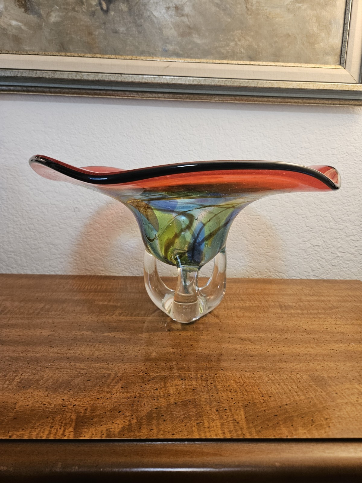 Dale Tiffany Multi-Color Murano Art Glass Extra Large Bowl
