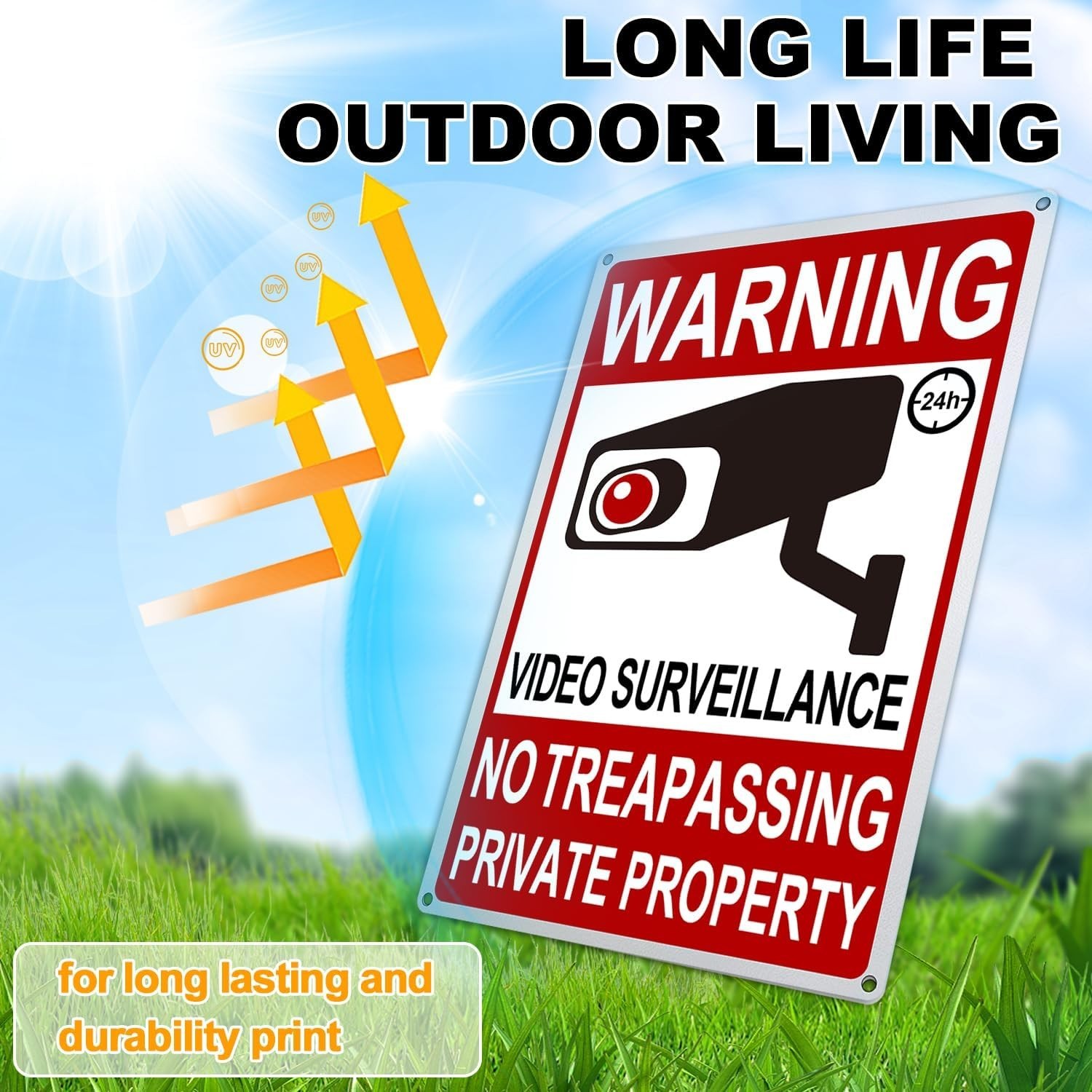4 Pack Large No Trespassing Signs Private Property, 8X12 Inch Rust Free Aluminum