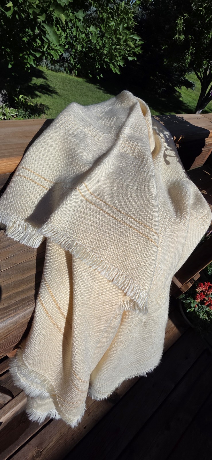 Boho Checkered Throw Blanket w/ Fringe Table Linen Cottagecore Farmhouse Throw
