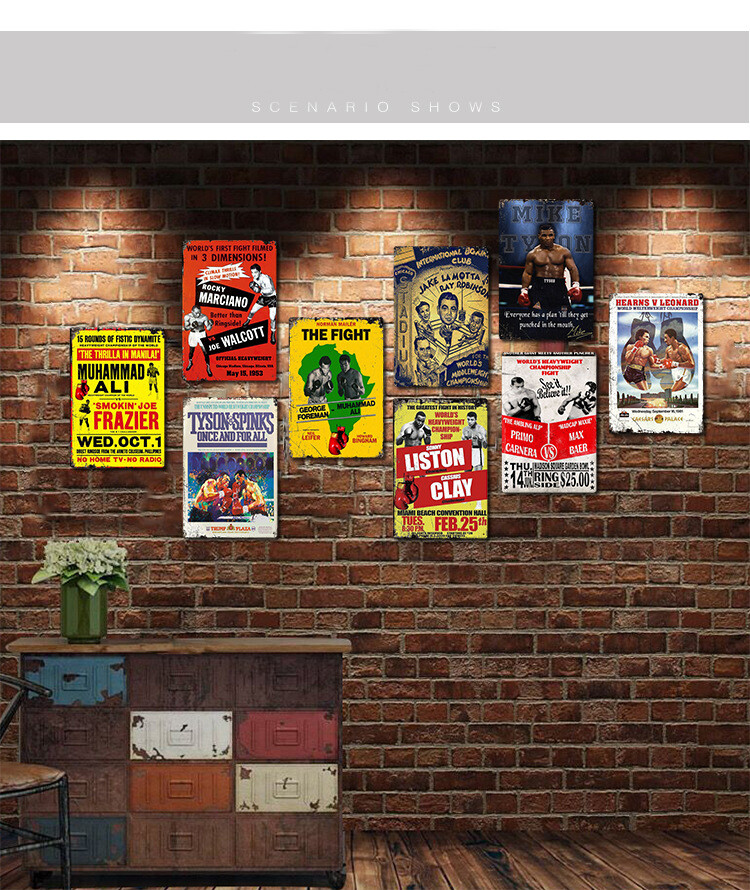 Vintage Boxing Tin Metal Signs Wall Plaques Garage Man Cave Customize Decor